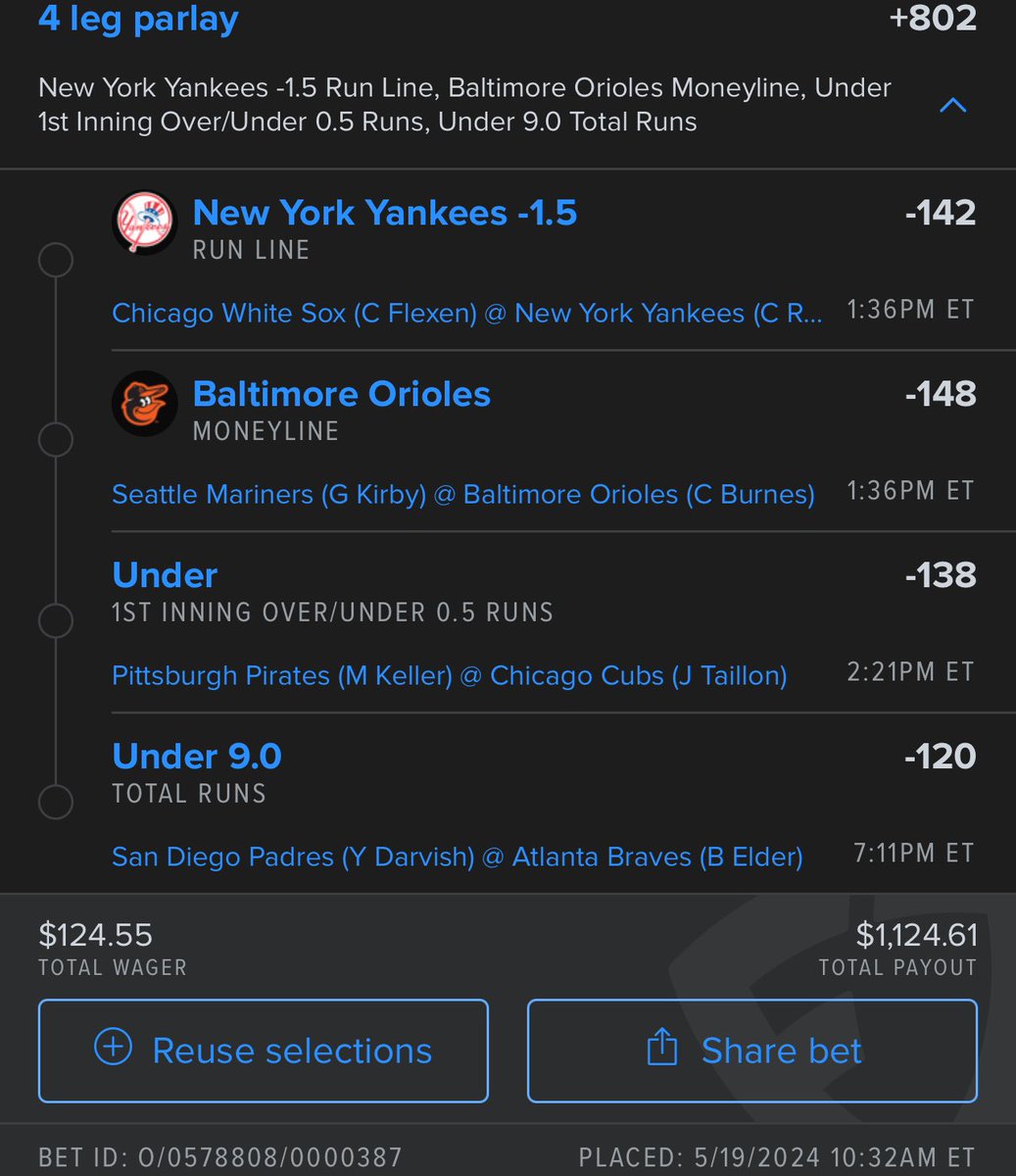 MLB 4 legs +802 #GamblingX #KBO #PrizePicks #DraftKings      #MLB #betting #MLBTwitter #BettingX #bettingadvice #Underdog