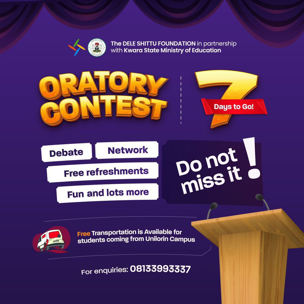 #DeleShittuFoundation #OratoryContest2024 #KwaraStateMinistryOfEducation #ChildrensDay