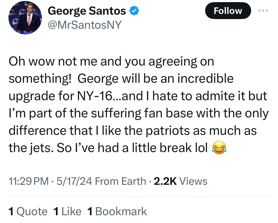 George Santos endorses George Latimer in #NY16.