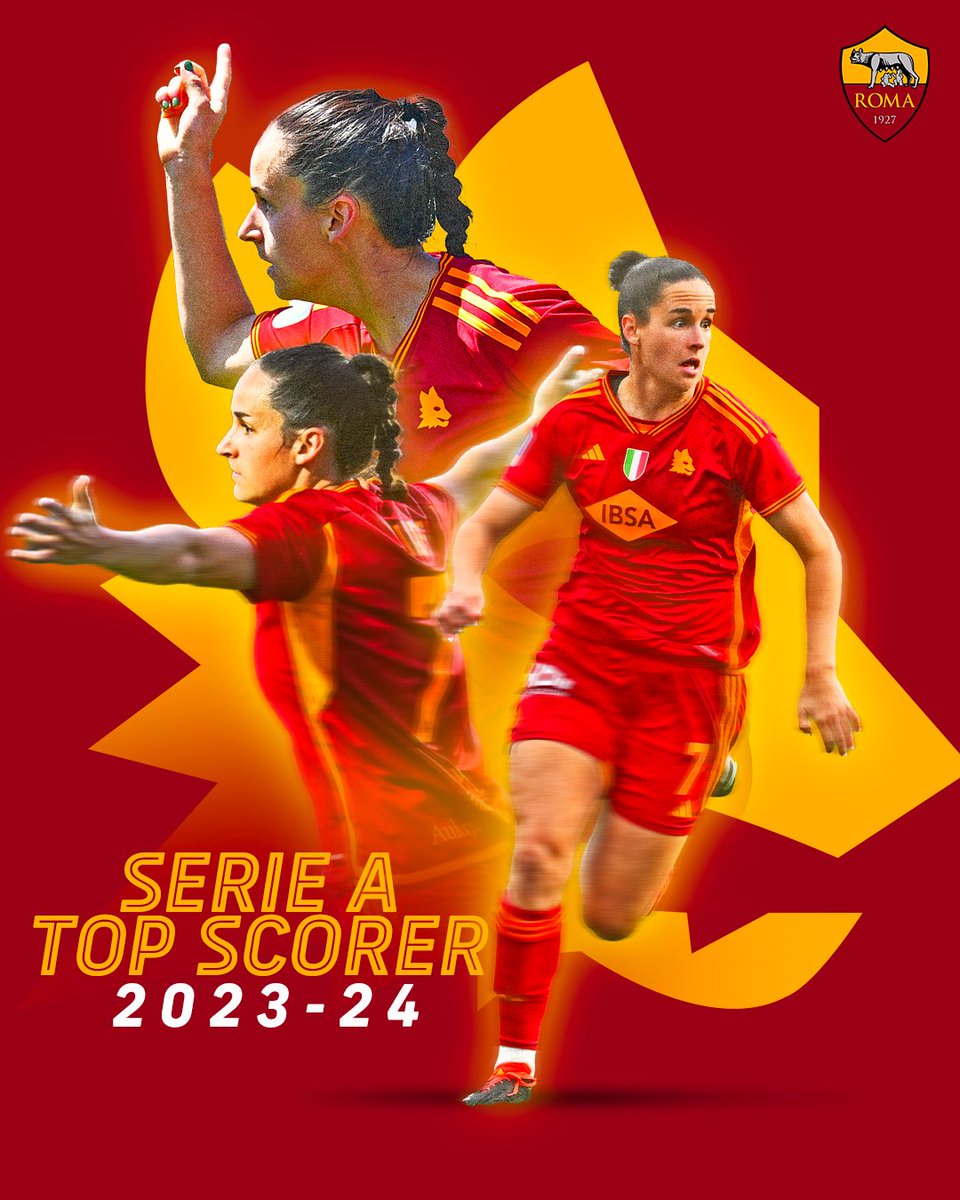 The 2023-24 Serie A top goalscorer… 🥁 Congratulation, Evelyne Viens! ⚽️ #ASRomaWomen