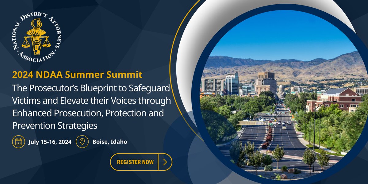 Join us this summer for the ultimate training experience for prosecutors! Learn from industry experts, network with peers, and gain invaluable insights to enhance your practice. Don't miss out on this opportunity - secure your spot today. #SeeYouInBoise! bit.ly/3W7Cvce