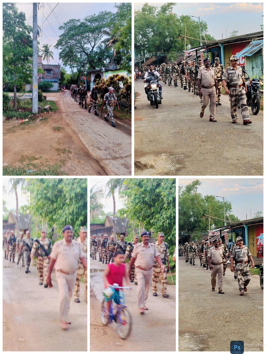 Flag march was conducted by Mahanga police along with CAPF platoons as confidence building measures. # GeneralElections2024 @DGPOdisha @odisha_police @igcrcuttack