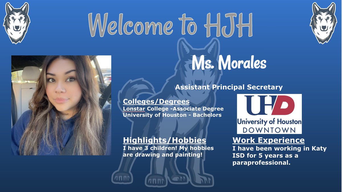 Meet our new AP Secretary, Ms. Morales!! Excited to have her work hand in hand with admin to best support our students!! Welcome to our PACK! 🐾