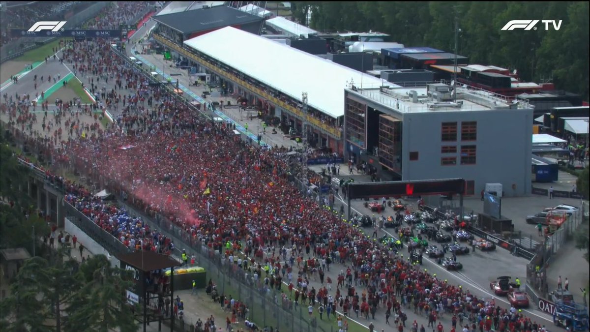 A sea of red below the podium in Imola ❤️