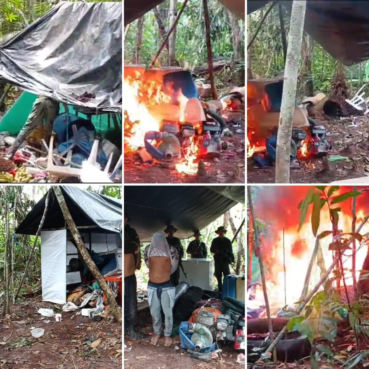 #Gobierno || Desmantelan campamento de minería ilegal en Cerro Yapacana de Amazonas La Fanb, “en operaciones de patrullaje terrestre y escudriñamiento localizó, desmanteló y destruyó una estructura clandestina para la minería ilegal', dijo el Jefe del Ceofanb.