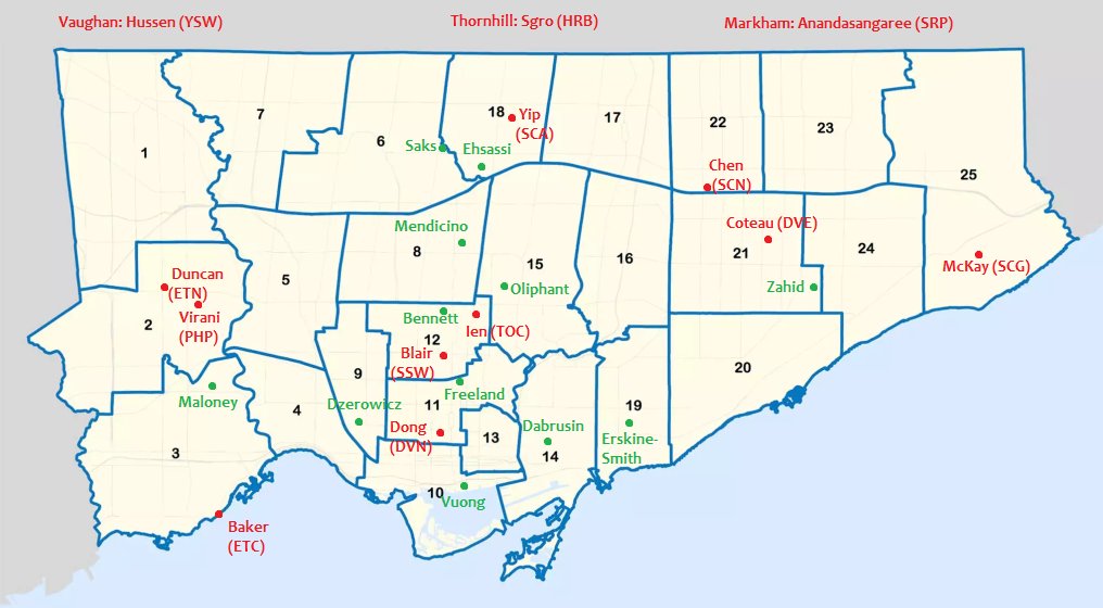 Fun fact: Over half of Toronto MP's don't live in their ridings.