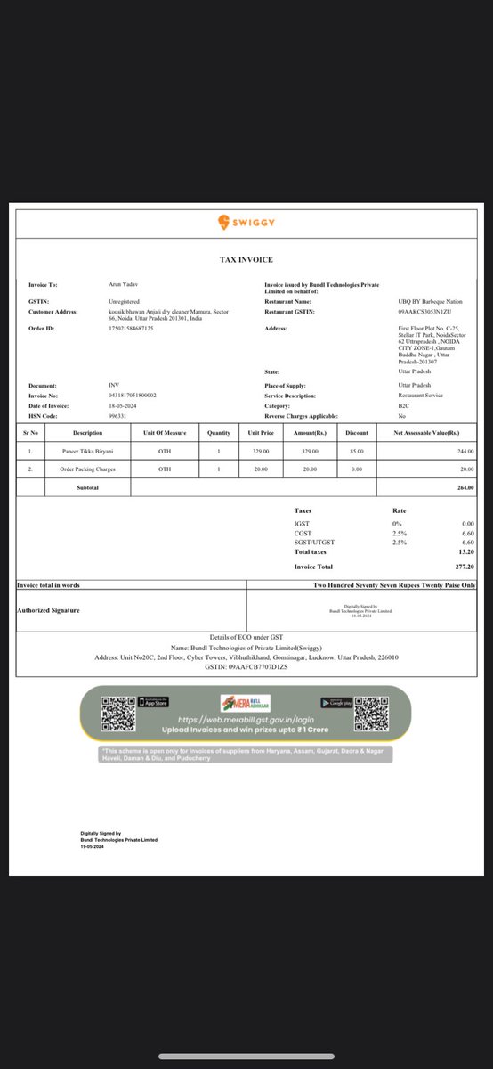 ARUNKRYADAV1's tweet photo. @Swiggy @rohitisb @SwiggyInstamart 

maine Swiggy se khana order kiya but what i got different food jab maine complain ki they say aap dekh lo ham to refund nhi de rhe Bhai aisa todi hota hai if i pay for something then i get Right Mr.@rohitisb https://t.co/p74d4rizUu