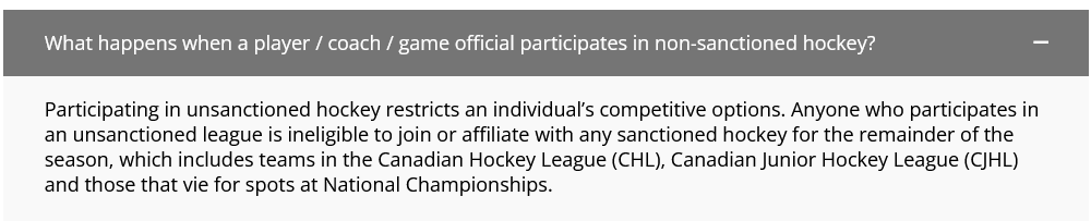 Interesting that a player is out of luck, but you can own a CHL team and an unsanctioned @HockeyCanada team and that's okay.   Money talks. 
#CHL #HockeyX
