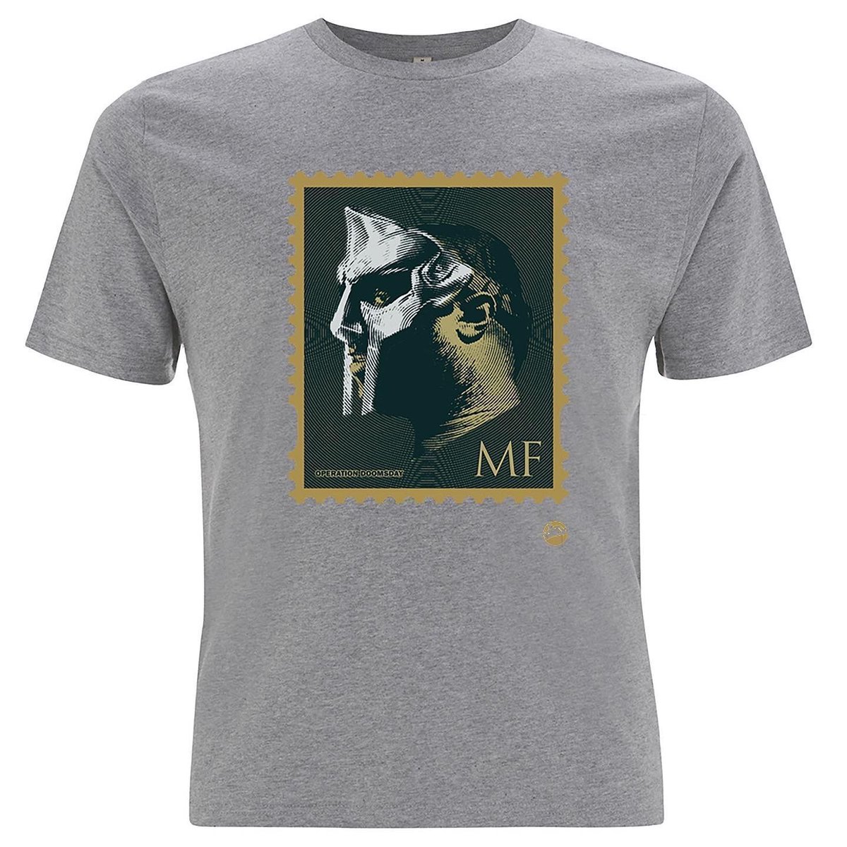 LOW STOCK! MF DOOM HipHop Stamp T-Shirt (Grey) NEW! “Most of my VILLAINS don’t appear on no stamp” Madina madina.co.uk/shop/latest/mf… The Operation Doomsday Stamp design with green, gold and silver print pays homage to British born rapper