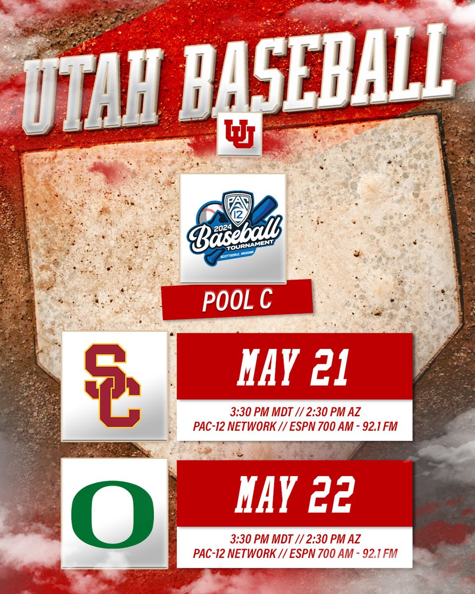 We are the No. 7 seed in the @pac12 Tournament Pool play for us takes place on Tuesday and Wednesday at Scottsdale Stadium, with the Semifinals on Friday and Championship on Saturday Info and 🎟️ ⬇️ pac-12.com/2024-pac-12-ba… #GoUtes
