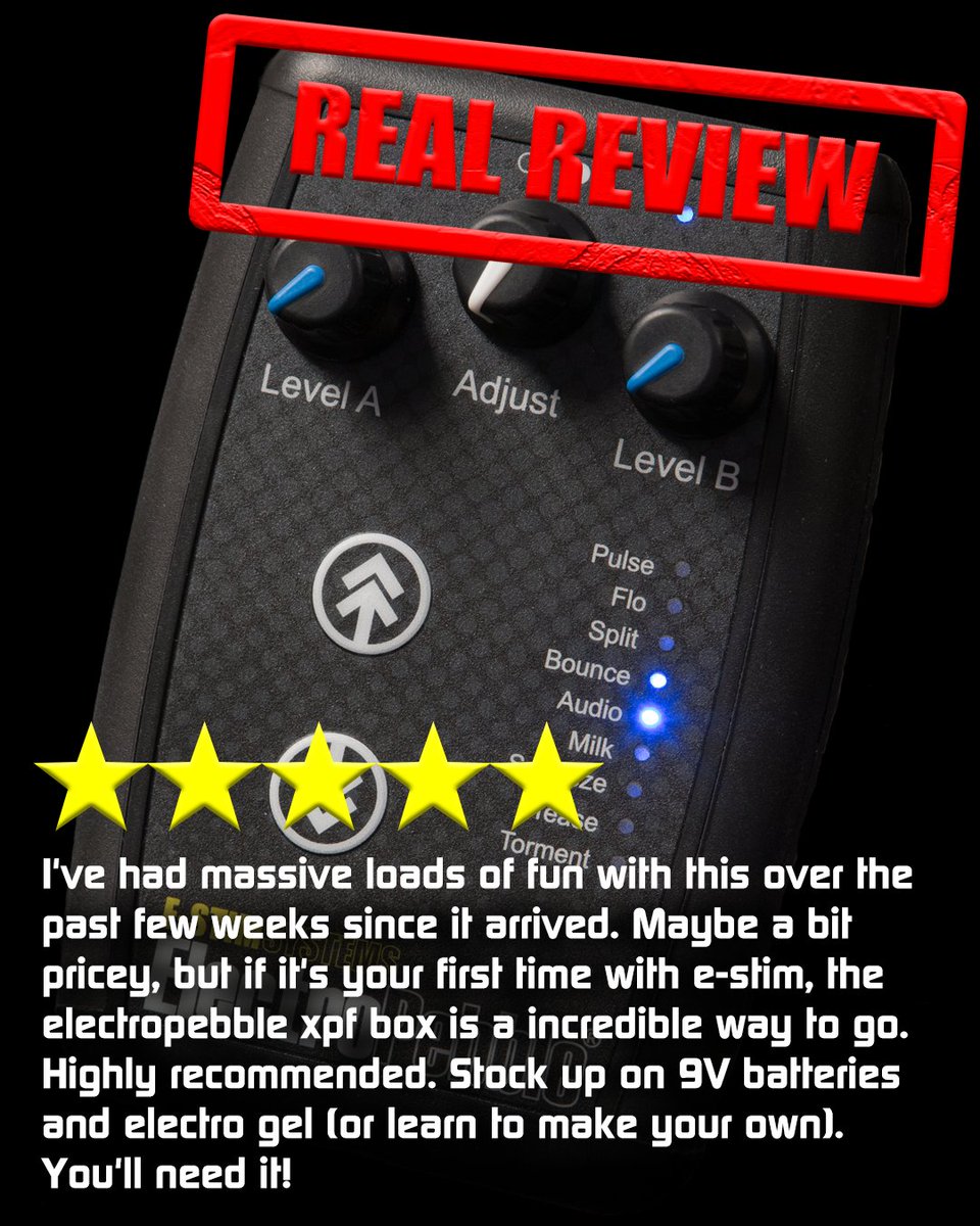 A new Customer Review just in of our ElectroPebble XPF pack.  

Always proud to hear from our customers e-stim.me/buy

 #estimsystems #estim #electrosex #electroplay #bdsmgear #fetish #customerreviews #reviews #productreviews