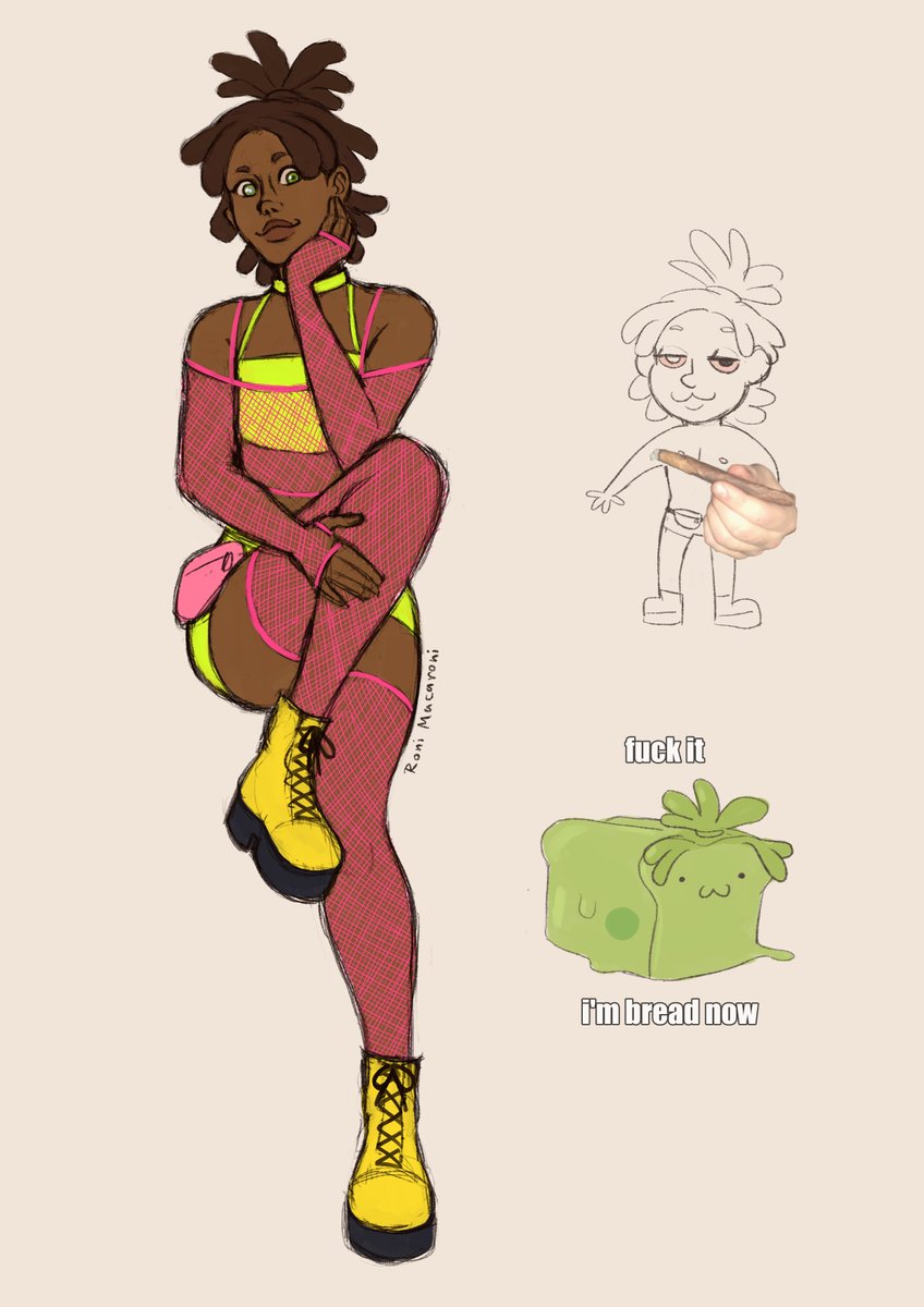 i dunno sometimes you wanna draw a gijinka of your own slime alien character
