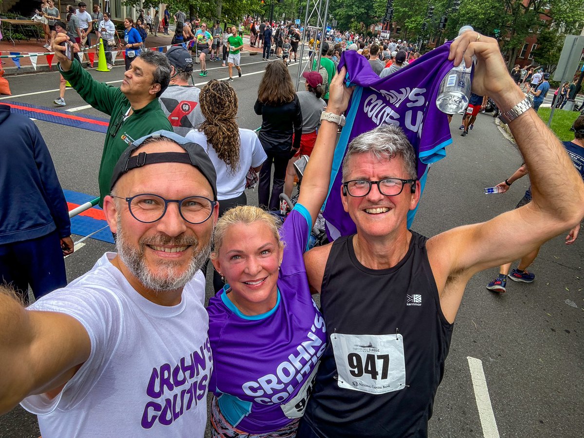 Capitol Hill Classic 10km with Miles and Kay Raising awareness of IBD on #WorldIBDday Great way to start Sunday #DDW2024 @IBDPassport @CrohnsColitisUK