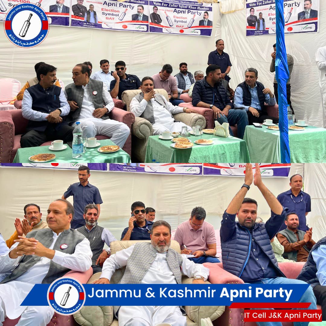 Thanking the people of Pahalgam constituency for their massive participation in today's public convention at Akad. Dear fellows, it is time that we give up the boycott politics which primarily and historically has only benefitted the dynast and traditional political parties. We