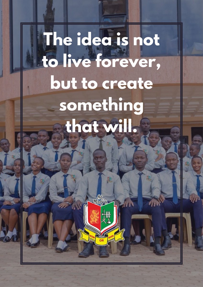 The idea is not to live forever, but to create something that will.  
Enroll students at St. Mary's College Lugazi . Call +256705601045 for more
#StMarysCollegeLugazi #GratefulForEducation #Educationalforall #Funactivities #EmpowerThroughTalent #DreamsComeTrue #KnowledgeIsPower