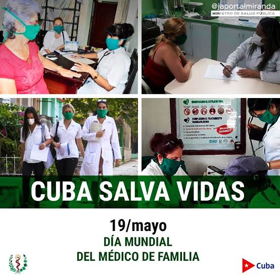 La Organización Mundial de Médicos de Familia, WONCA, celebra cada 19 de mayo el *Día Mundial del Médico de la Familia*🩺 para resaltar la contribución de estos profesionales de atención primaria en los sistemas de salud de todo el mundo. FELICIDADES COLEGAS! #CubaPorLaSalud🇨🇺