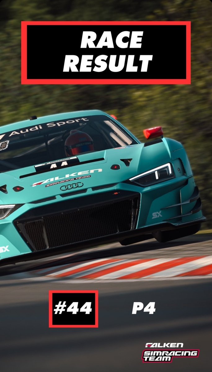 P4 in N24 top split 🙏

Happy with the performance 🤝preparation been very good and the car was insane. It wasn’t the best car due to the BOP but we felt the most comfortable with it and it showed in the solid P4 finish without any troubles.

Thanks whole <a href="/DoerrEsports/">Dörr Esports</a> 🙏