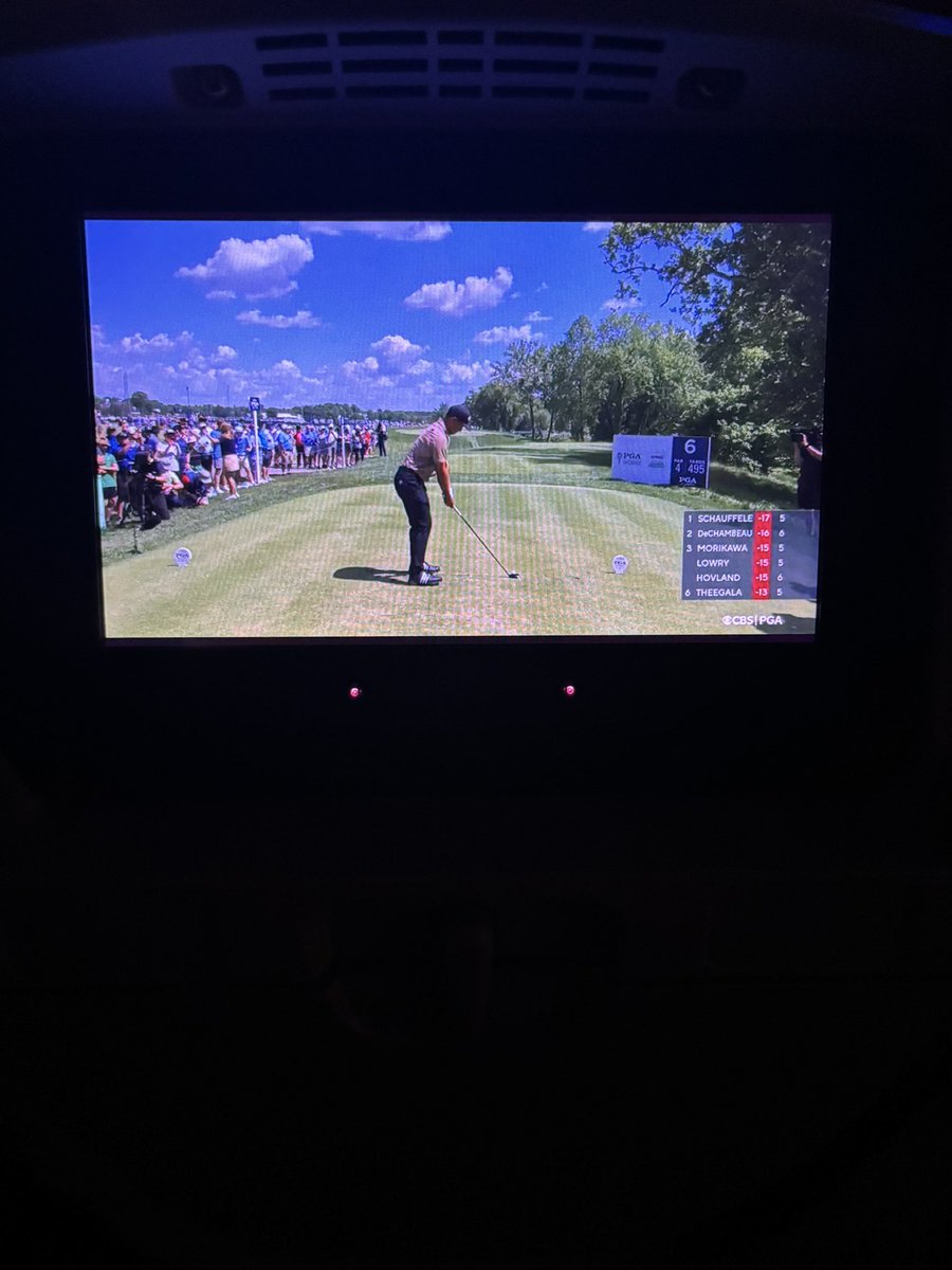 Love the Live Tv on the official airline of Golf Aficionado!  <a href="/Delta/">Delta</a> #pgachampionship