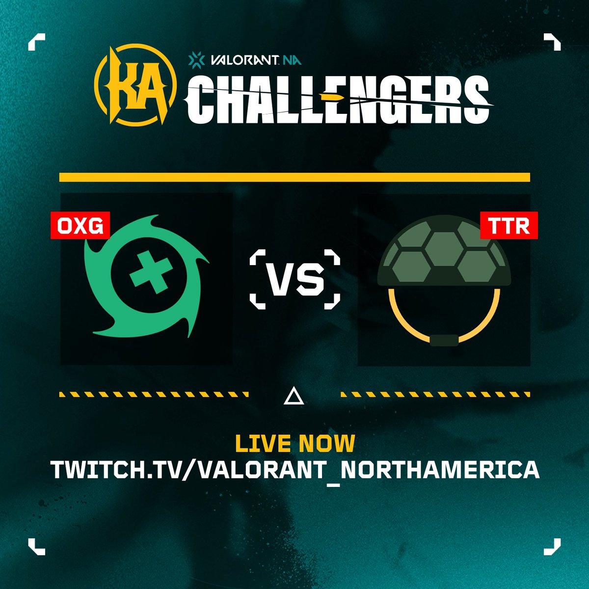VALORANT Esports NA (@valesportsna) on Twitter photo IT'S FINALS DAY at the #ChallengersNA Mid Season Cup! Live now!
(<a href="/OXG_Valorant/">OXG Valorant</a> vs. <a href="/turtletroopsval/">Turtle Troop</a>)
📺twitch.tv/valorant_north… IT'S FINALS DAY at the #ChallengersNA Mid Season Cup! Live now!
(<a href="/OXG_Valorant/">OXG Valorant</a> vs. <a href="/turtletroopsval/">Turtle Troop</a>)
📺twitch.tv/valorant_north…