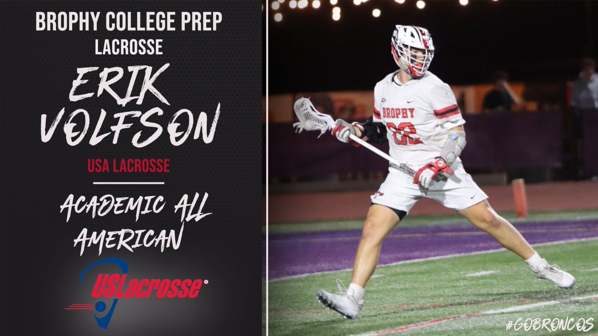 LACROSSE /Three outstanding players on the Brophy lacrosse team were recognized by USA Lacrosse: Noah Burdick and Deion James, who earned the prestigious All-America accolades, and Erik Volfson, who was named to the Academic All-America team.

Release: brophyprep.org/news-detail?pk…