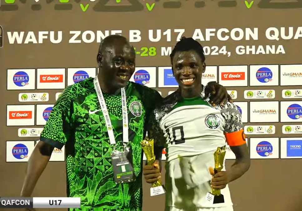 🚨🇳🇬 Another man of the match for Simon Cletus as Nigeria get their first win in the #QAFCONU17 tournament.