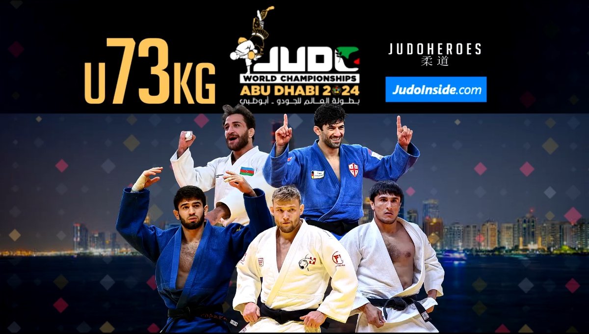 World Judo Championships Abu Dhabi, UAE 2024 🇦🇪 #JudoWorlds #JudoHeroes 

Category preview U73kg:
HEYDAROV Hidayat 🇦🇿
SHAVDATUASHVILI Lasha 🇬🇪
MAKHMADBEKOV Makhmadbek 
STUMP Nils 🇨🇭
AHADOV Shakhram 🇺🇿
