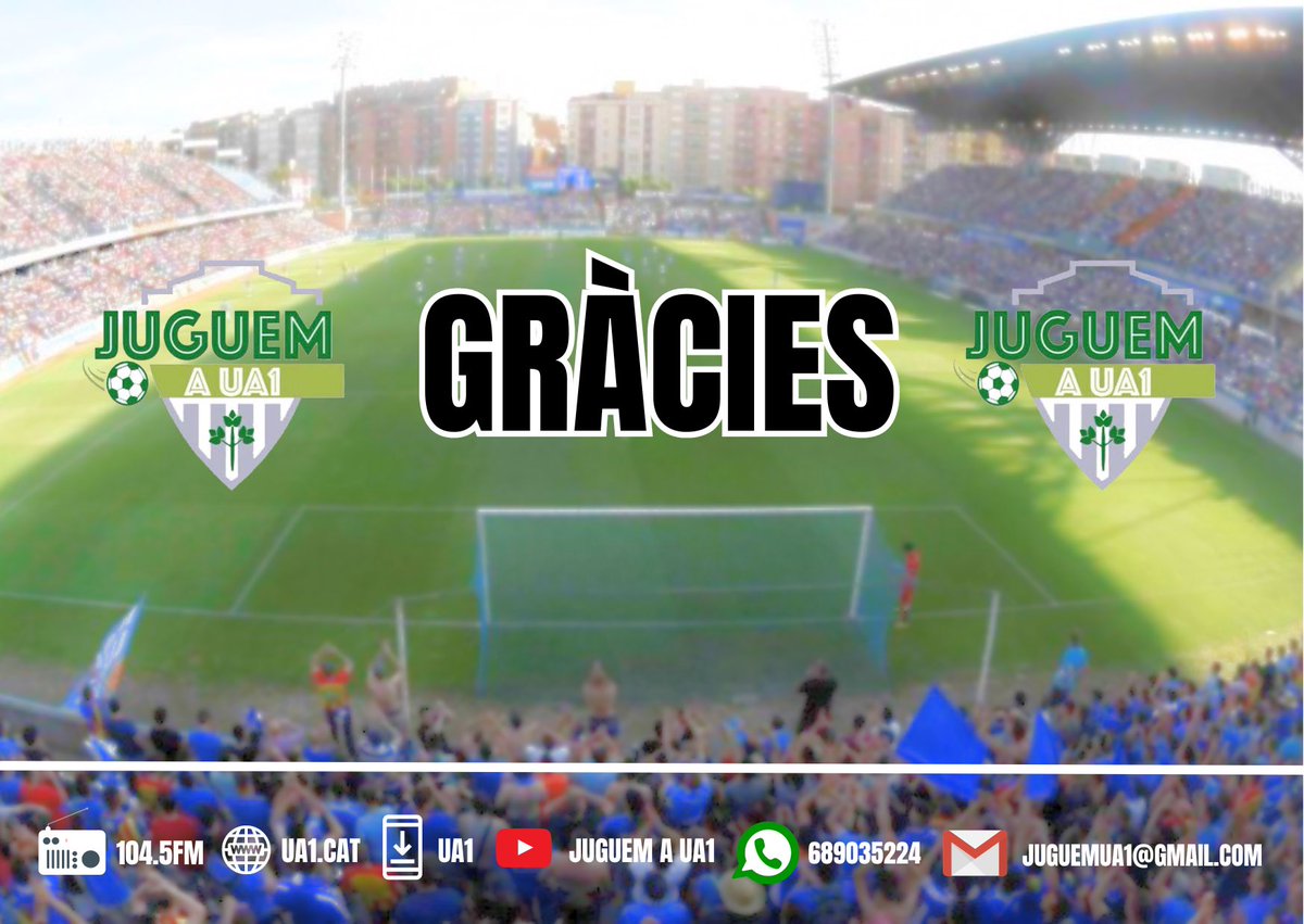 Així acaba la vuitena temporada de Juguem a UA1 Lleida Ràdio

S’ha intentat, però no ha estat possible

Només cal donar-te les gràcies a tu, que has estat fidel cada cap de setmana

L’any que ve tornarem a deixar-nos-ho tot, i ho tornarem a intentar

GRÀCIES!