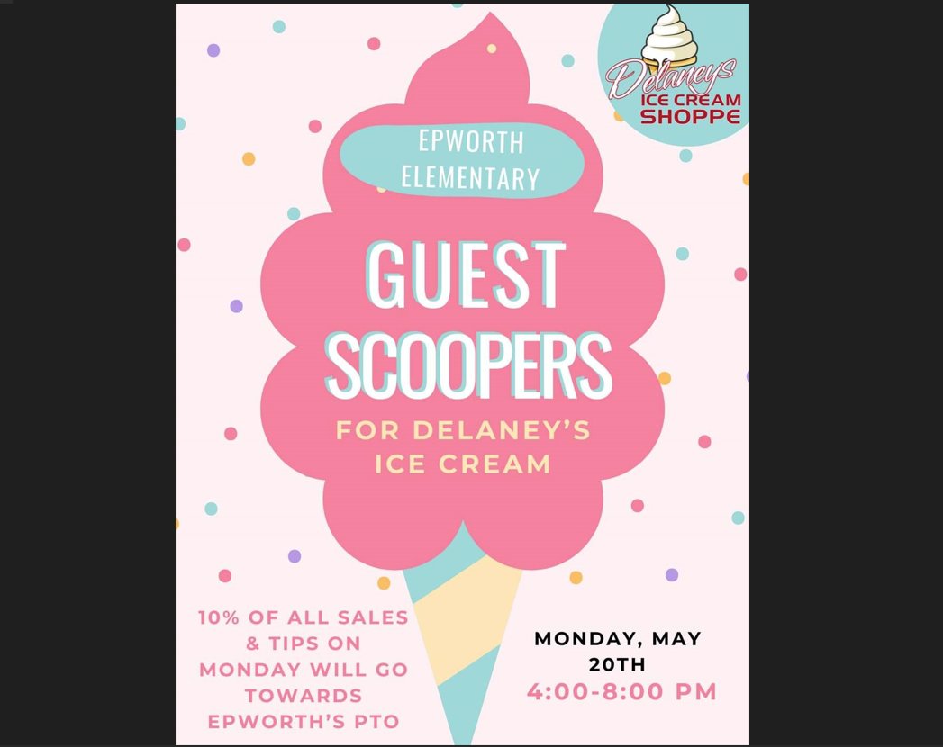 Tomorrow night EES staff are guest scoopers at Delaney's Ice Cream in Farley. We would love to see our EES families show up and enjoy some ice cream. The list of staff is in the images.
