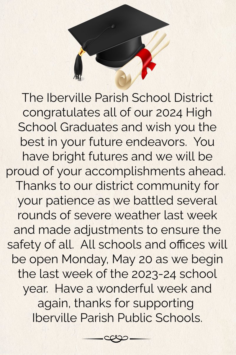 Iberville Schools (@IbervilleSchool) on Twitter photo 2024-05-19 20:03:15