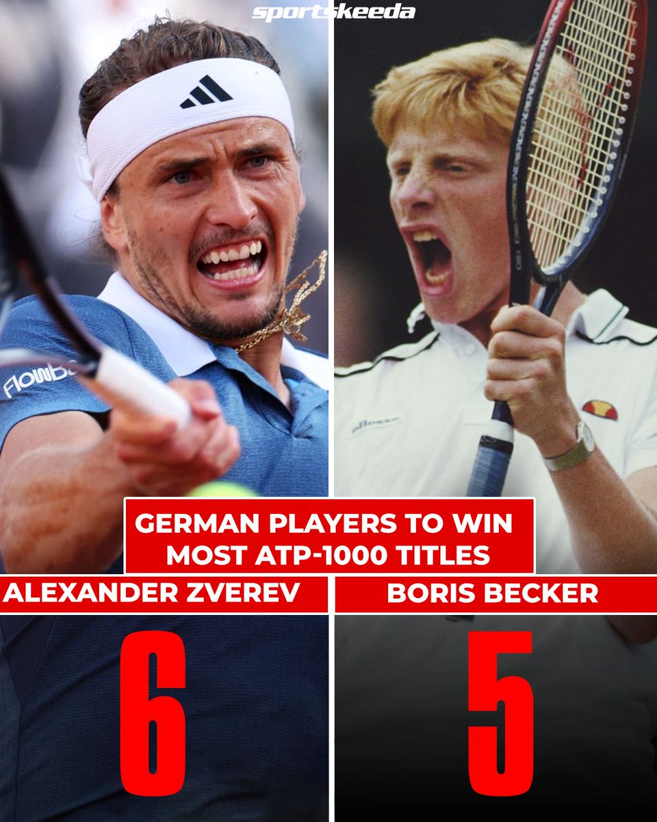 Alexander Zverev is now the German player with the most ATP-1000 titles! 👏🏆

#AlexanderZverev #BorisBecker #Tennis