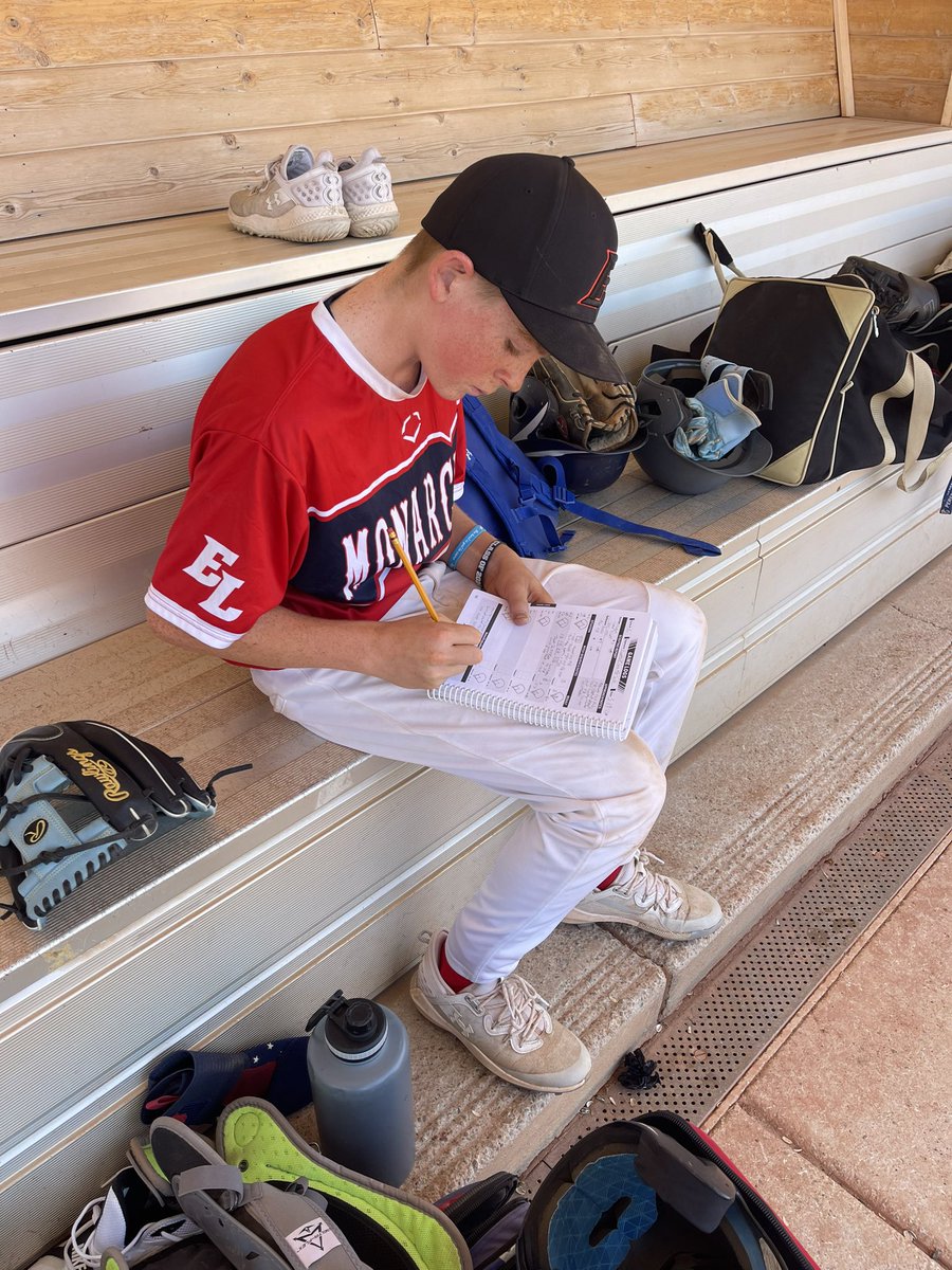 The elite league and @NorCalBaseball is all about development. All of our guys have the @alwaysgrind365 notebooks to get better and retain info. Captain Mick working on getting better.