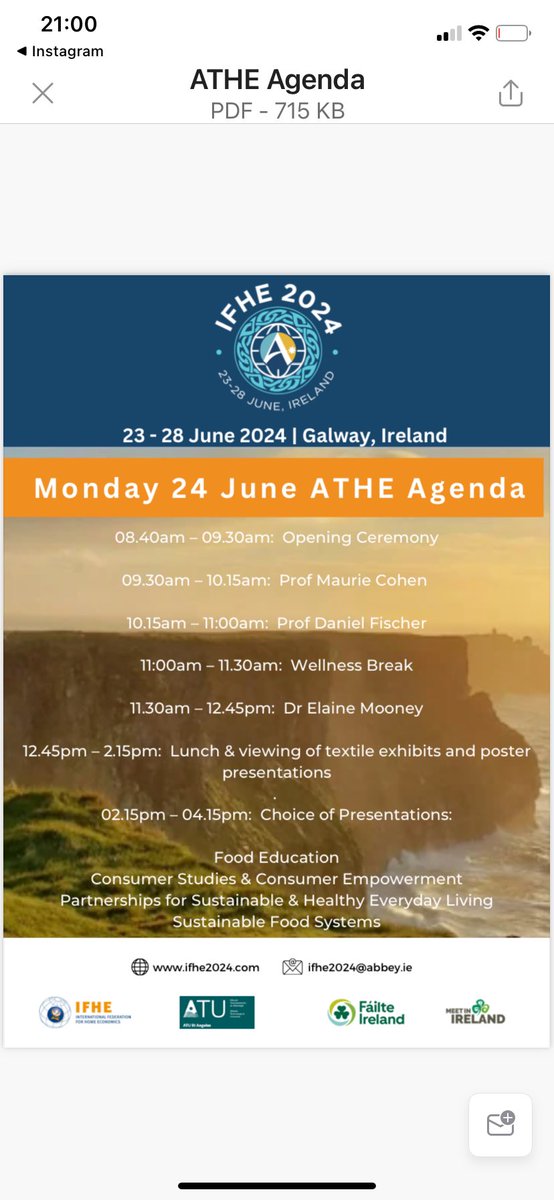 Danielle Phelan (@daniellephelan_) on Twitter photo š£Calling Home Economics Teachersš£ - a designed a special interest day for Home Economics teachers at a significantly reduced fee of ā¬60 (including tea/coffee and lunch) for Monday 24th June 2024 at The <a href="/IFHE_HomeEc/">International Federation for Home Economics</a> Conference. Cert of Attendance for Prof.Dev. š£Calling Home Economics Teachersš£ - a designed a special interest day for Home Economics teachers at a significantly reduced fee of ā¬60 (including tea/coffee and lunch) for Monday 24th June 2024 at The <a href="/IFHE_HomeEc/">International Federation for Home Economics</a> Conference. Cert of Attendance for Prof.Dev.