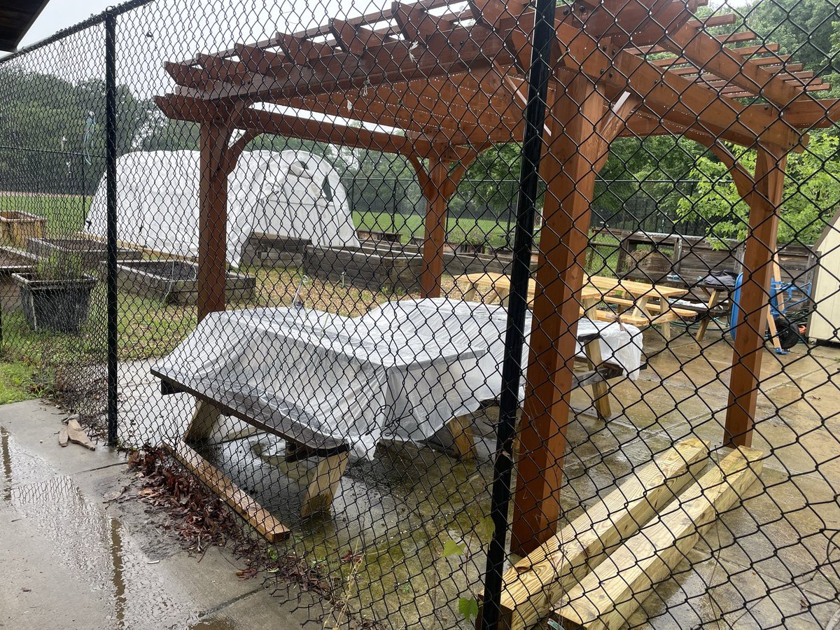 Shout out to @missioncontinue for coming out in the rain Saturday with Friends of Douglass Community Center- 100 volunteers installed a batting cage, built several picnic tables, painted the kitchen and doors, designed several inspiring pavers, etc. for the rec center. ￼