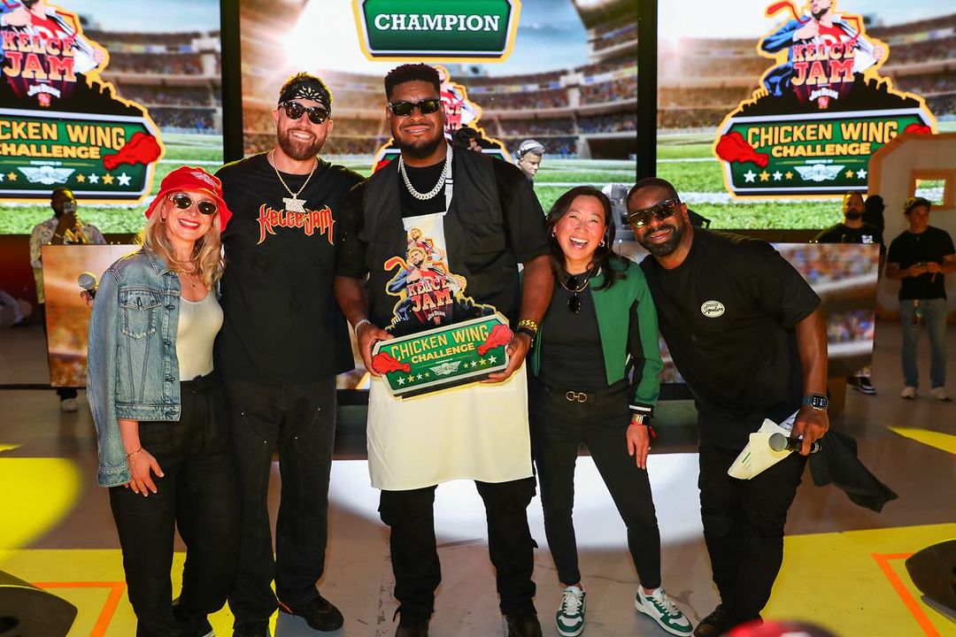 DJ Irie and Trey Smith with Travis at Kelce Jam!