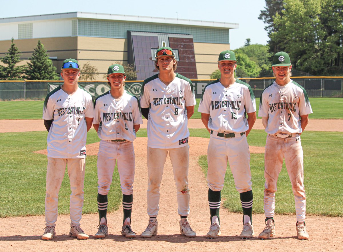 WC Baseball - Class of 2024

A special recognition to our five Varsity Baseball Seniors who have put so much time &amp; effort into our program during their career. 

Congrats Carter Perry, Ryer Snow, Nolan Rinehart, Simon Plum, &amp; Kyle O’Hearn.

#WeTheWest | #GRWCBaseball