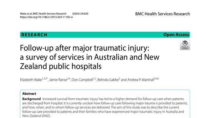 Griffith University Nursing & Midwifery (@griffithnursing) on Twitter photo 📢Publication Alert 📢
Congratulations to A/Prof <a href="/jamieranse/">Jamie Ranse</a>, Prof <a href="/AndreaM_au/">Andrea Marshall</a> and authors on your recent publication in <a href="/BioMedCentral/">BMC</a> #HealthScienceResearch
Have a read here ⬇️
bmchealthservres.biomedcentral.com/articles/10.11… 📢Publication Alert 📢
Congratulations to A/Prof <a href="/jamieranse/">Jamie Ranse</a>, Prof <a href="/AndreaM_au/">Andrea Marshall</a> and authors on your recent publication in <a href="/BioMedCentral/">BMC</a> #HealthScienceResearch
Have a read here ⬇️
bmchealthservres.biomedcentral.com/articles/10.11…