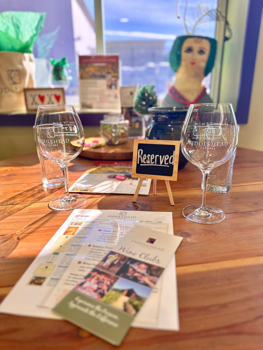 We’ve got a spot reserved just for you! Join us in the tasting room today from 2-5pm! 🍷 #fiddleheadcellars #winetasting