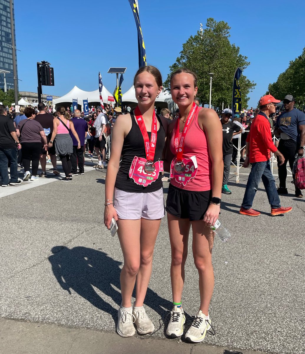 Huge shout out to @GenevieveVoight and @maddiesollars13 who completed the Cleveland Half Marathon today! We are so proud of you! 💪🏼