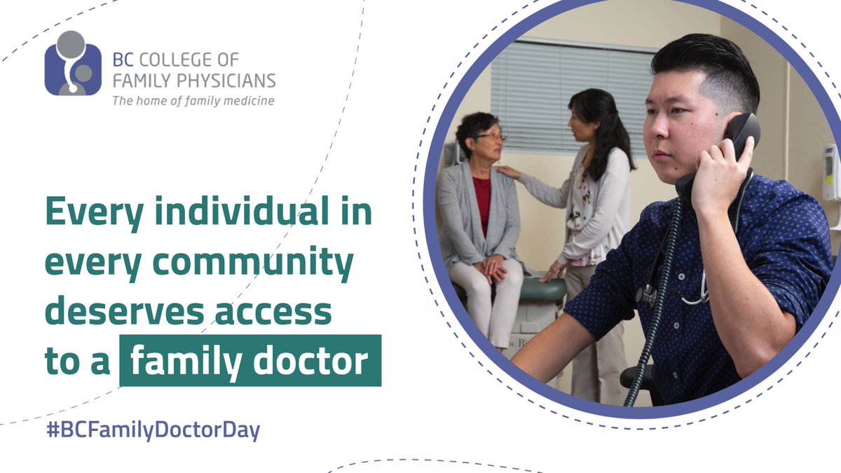 Family physicians support British Columbians’ health by preventing and improving outcomes for health conditions like cancer, heart disease, and stroke. On #BCFamilyDoctorDay and every day, we commit to improving access to a family doctor for all British Columbian residents.