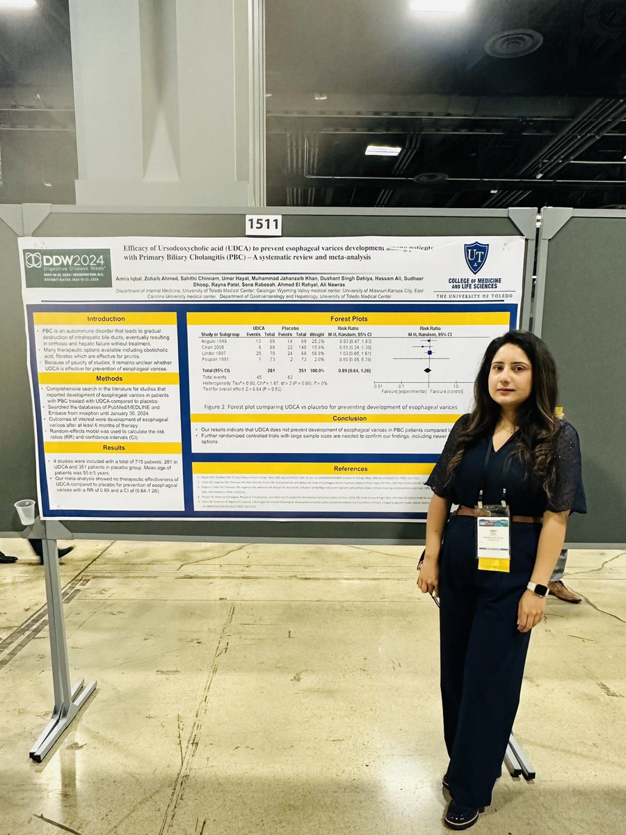 All my liver enthusiasts, come say Hi at poster hall A 1511! Would love to have a chat about 🩸esophageal varices in PBC! @AASLDtweets @AASLDFoundation #DDW2024 @DDWMeeting