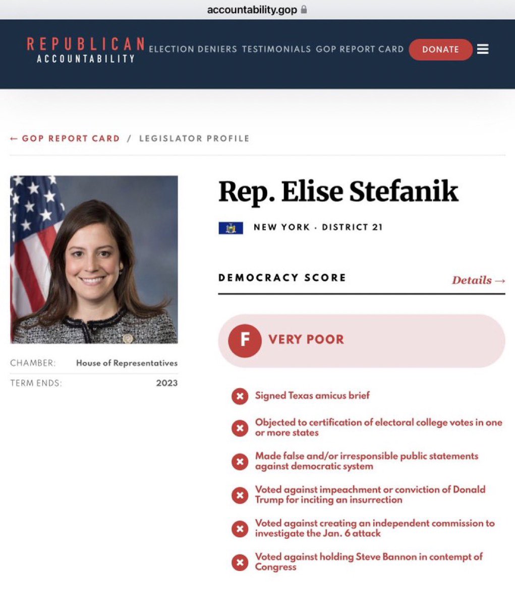 @BidenHQ Elise Stefanik is lying through her teeth. And she’s a traitor who puts trump first, not the United States.