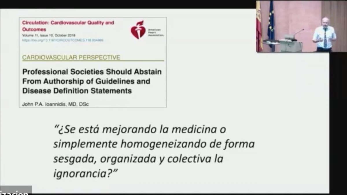 Interesante charla de @AbelNovoa (para sorpresa de nadie), en la Escuela Andaluza de Salud Pública. Una propuesta para abordar la crisis del conocimiento clínico actual. Que Ioannidis se plantee esta pregunta de esa forma, justifica la preocupación youtube.com/watch?v=1ys8BJ…