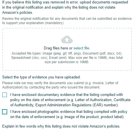 1devan7's tweet image. Anyone ever fought a "trademark on product detail page" where they didn't give an option for invoice? Just asking for LOA or pictures?