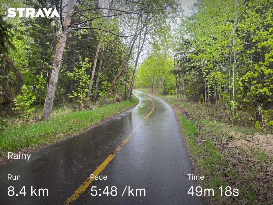 Caseychoma's tweet image. The rain kept me in longer till I finally made it out, then it kept me out longer because there's just something about running in the rain. Feeling good I made it out today. #runyeg #running #rainlove #yegvirtualrunningclub