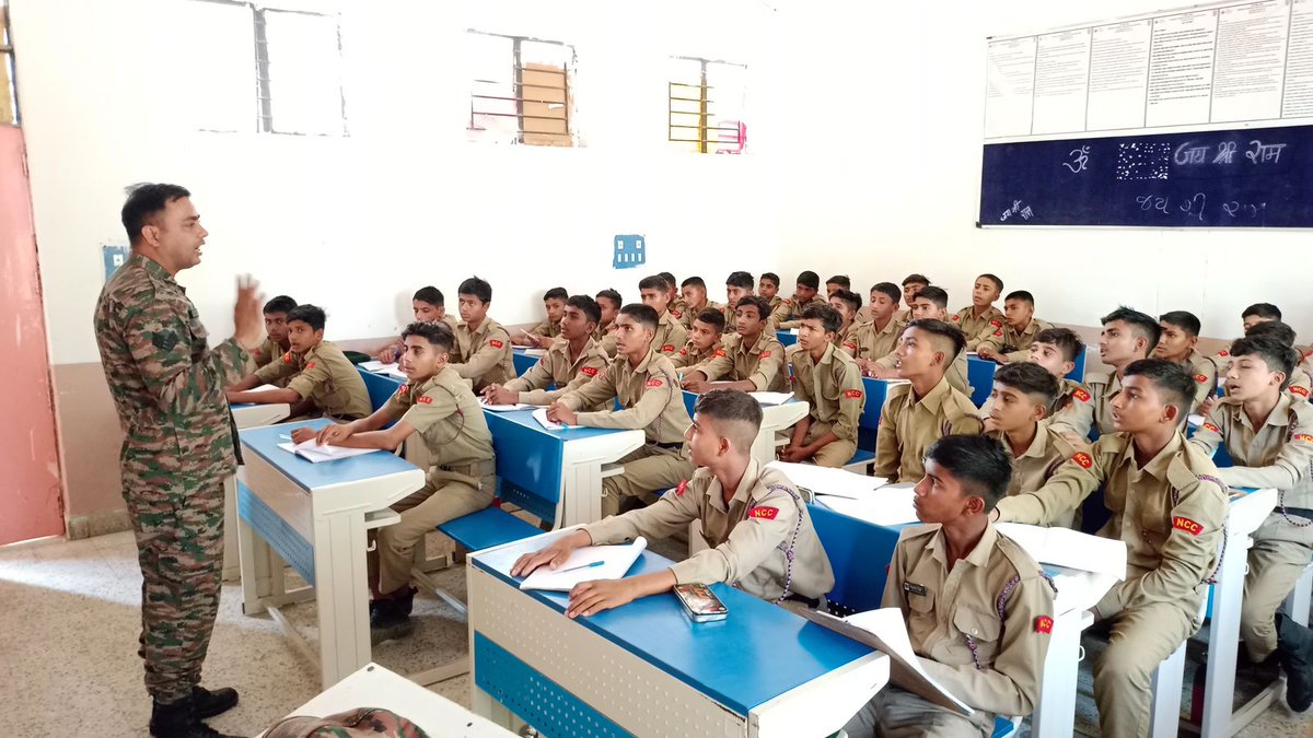 # NCC GUJARAT Cadets of 35 Guj Bn NCC carried out a Public Awareness Campaign on Female Infanticide, Girl Child Education & on Plastic Refusal in the Dantiwada. Classes on Drill, Leadership Skills and Motivation were also conducted during the on going Annual Training Camp.