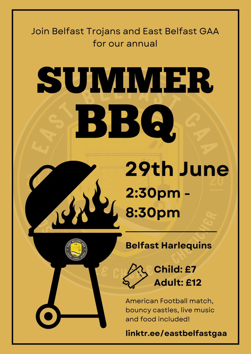 It has to be a good omen to announce our BBQ on a day like that! 😎 We’re teaming up with @BelfastTrojans to bring you a day of family fun, inflatables, music and food - all included in your ticket. 🍔 Bar available. 🎟️ linktr.ee/eastbelfastgaa #Together #LeChéile #Thegither #سويا