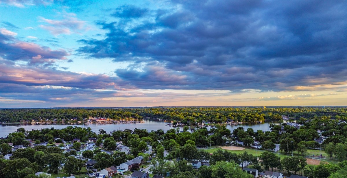Sunset Light Over Rock Creek #AnneArundel #Maryland #ChesapeakeBay #Drone