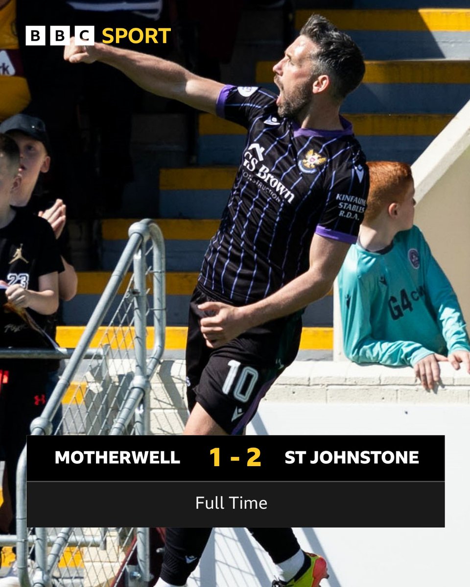 St Johnstone survive on the final day of the Scottish Premiership season! They leapfrog Ross County after their draw with Aberdeen. #BBCFootball