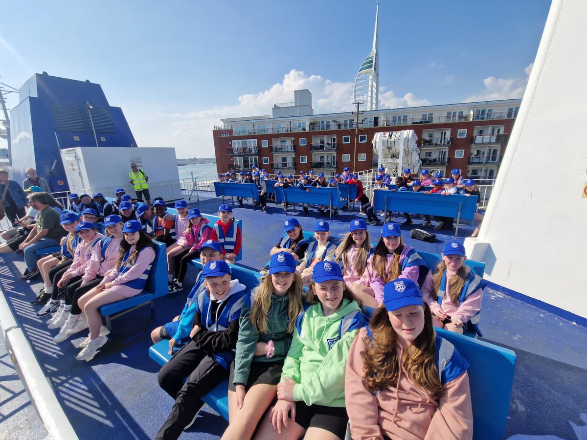 All aboard ⛴️ the children have been amazing and already a credit to the school. One or two members of public have commented on how sensible and well behaved they are. We are very proud of them. What a great start to the trip! 🌟💙🤍#IOWSTMCPS2024