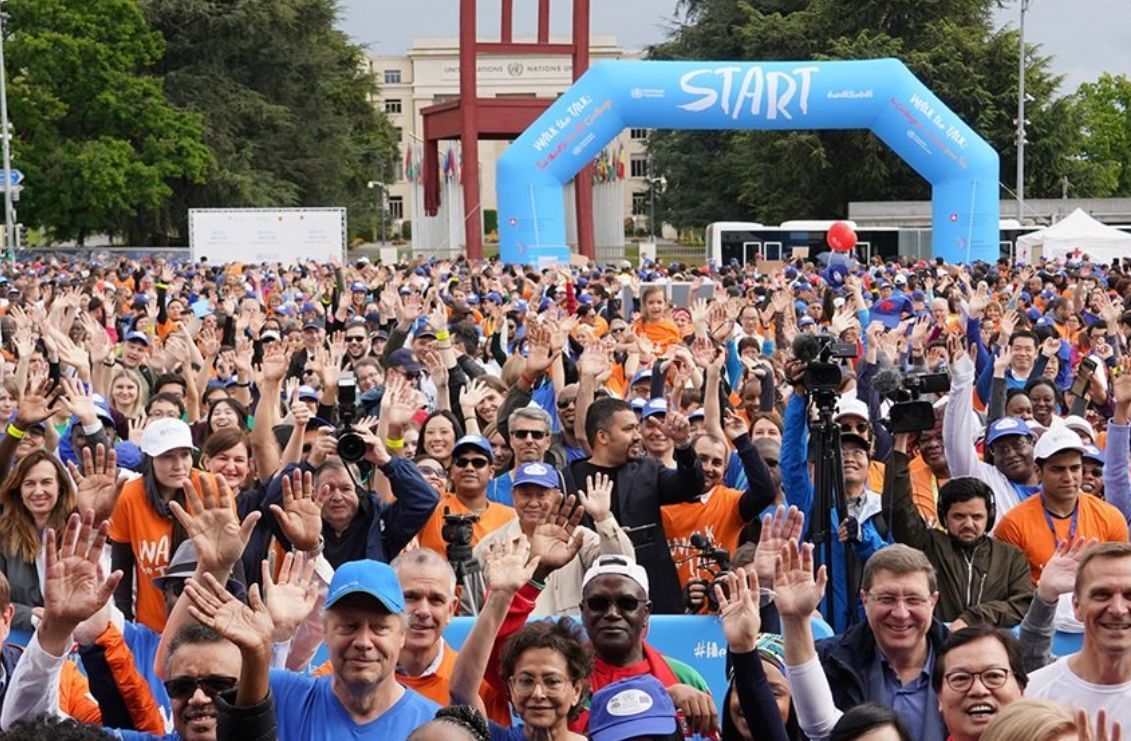 In Geneva next weekend?
Join @WHO for the 5th edition of Walk the Talk: #HealthForAll Challenge!  

🗓️ Sunday, 26 May
⏰ 9AM
📍 Place des Nations, Geneva 🇨🇭

Run, walk, move in any other way over two routes: 3 km & 4.2 km. 🏃🚶🦽 

Register now: bit.ly/3U2Ok1S